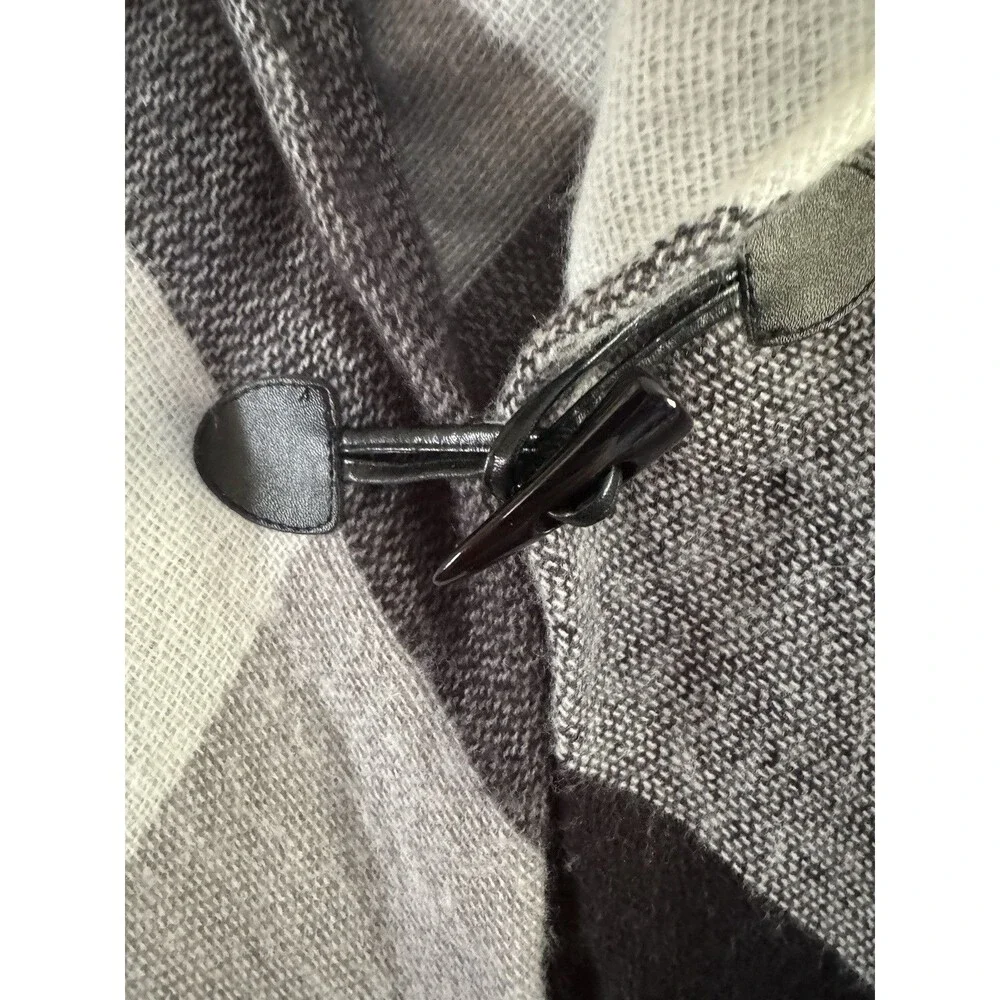 Modena Blue & Grey Fringe‎ Sweater Cape Poncho One Size